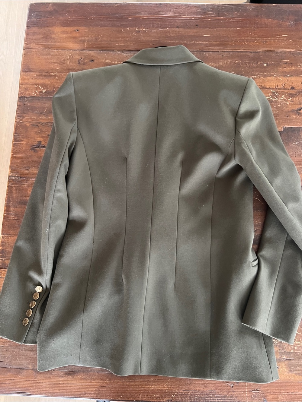 Zara Olive Green Double-Breasted Blazer with Gold Buttons - Picture 6 of 6